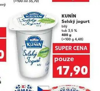Kaufland Kunín selský jogurt bílý nabídka