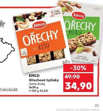 Kaufland Emco ořechové tyčinky nabídka