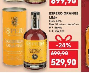 Kaufland Espero orange likér nabídka