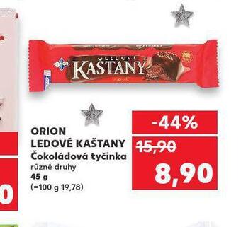 Kaufland Orion ledové kaštany čokoládová tyčinka nabídka