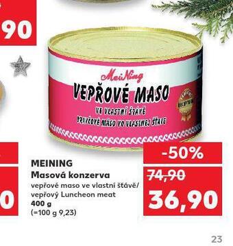 Kaufland Meining masová konzerva nabídka