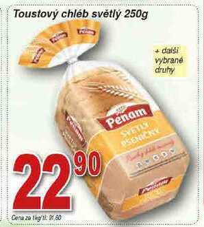 Penam toustový chléb světlý 250g