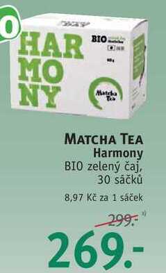 Rossmann Matcha tea harmony bio zelený čaj, 30 sáčků nabídka