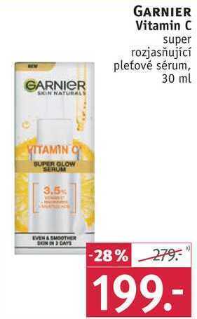 Rossmann Garnier vitamin c super rozjasňující pleťové sérum, 30 ml nabídka