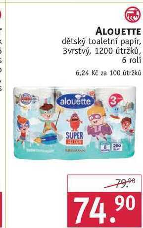 Rossmann Alouette dětský toaletní papír, 6 rolí nabídka