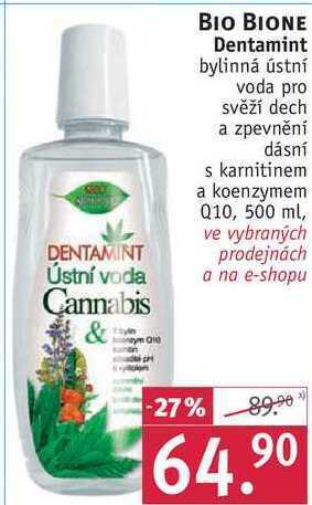 Rossmann Bio bione dentamint bylinná ústní voda, 500 ml nabídka