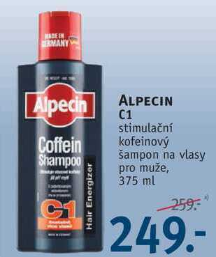 Rossmann Alpecin c1 stimulační kofeinový šampon na vlasy, 375 ml nabídka