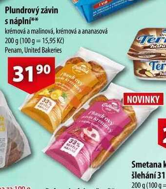 CBA Plundrový závin krémový s náplní, 200 g nabídka