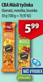 CBA Cba müsli tyčinka, 30 g nabídka