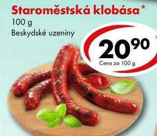 CBA Staroměstská klobása, 100 g nabídka