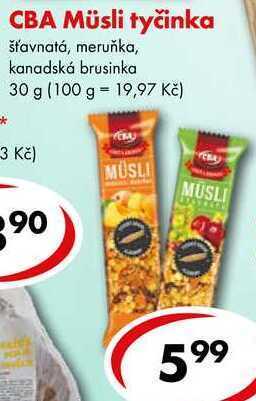 CBA Cba müsli tyčinka, 30 g nabídka