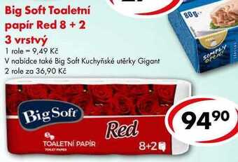 CBA Big soft toaletní papír red, 8 + 2 ks nabídka
