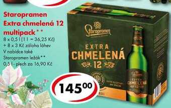 CBA Staropramen extra chmelená 12 multipack, 8x 0,5 l nabídka