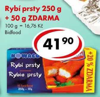 CBA Rybí prsty 250 g + 50 g zdarma nabídka