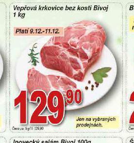 Lidl Vepřová krkovice bez kosti nabídka