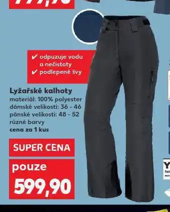 Kaufland Pánské lyžařské kalhoty nabídka