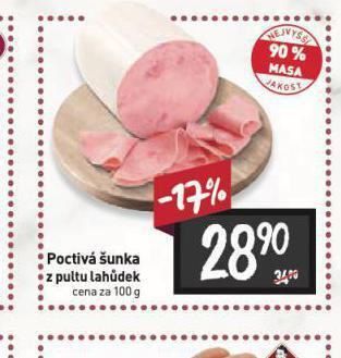 Billa Poctivá šunka nabídka