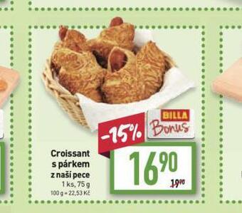Billa Croissant s párkem nabídka