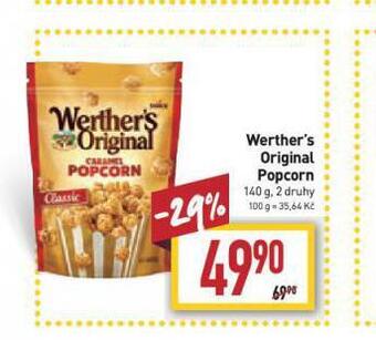 Billa Werther´s original popcorn nabídka
