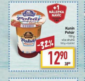 Billa Kunín pohár nabídka