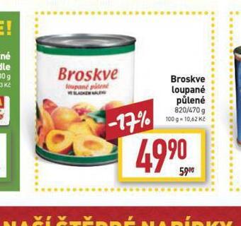 Billa Broskve loupané půlené nabídka