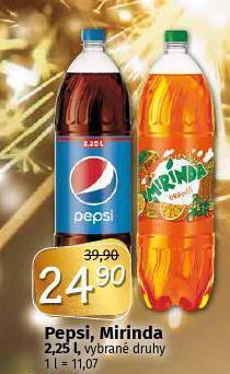 Coop Pepsi, mirinda nabídka