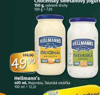 Coop Hellmann´s tatarská omáčka, majonéza nabídka