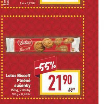 Billa Lotus biscoff plněné sušenky nabídka