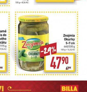Billa Znojmia okurky 5-7 cm nabídka