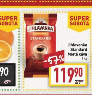 Jihlavanka standard mletá káva