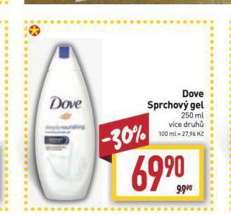 Billa Dove sprchový gel nabídka