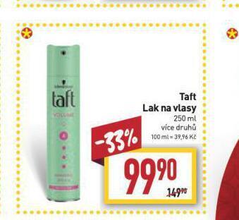 Billa Taft lak na vlasy nabídka