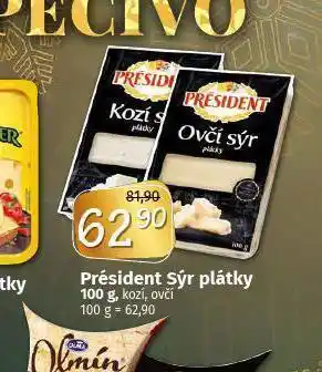 Coop Président sýr plátky nabídka