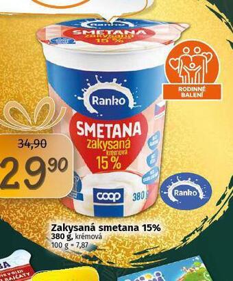 Coop Zakysaná smetana 15% nabídka