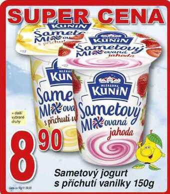 Hruška Kunín sametový jogurt s příchutí vanilky 150g nabídka