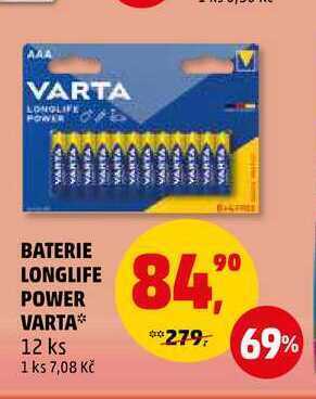 Penny Market Baterie longlife power varta, 12 ks nabídka