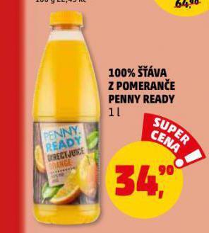 Penny Market 100% šťáva z pomeranče nabídka
