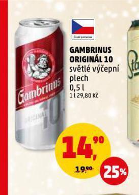 Penny Market Pivo gambrinus nabídka