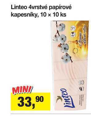 Šlak Linteo 4vrstvé papírové kapesníky, 10 x 10 ks nabídka