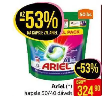 Ariel (*) kapsle 50/40 dávek