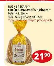 Flop Chléb konzumní s kmínem balený, krájený 425-600 g nabídka