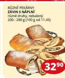 Flop Závin s náplní různé druhy, nebalený 200-280 g nabídka