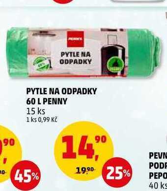 Penny Market Penny pytle na odpadky 60 l, 15 ks nabídka