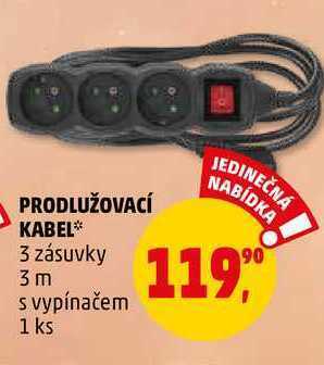 Penny Market Prodlužovací kabel, 1 ks nabídka