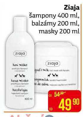Teta Ziaja šampony 400 ml, balzámy 200 ml, masky 200 ml nabídka
