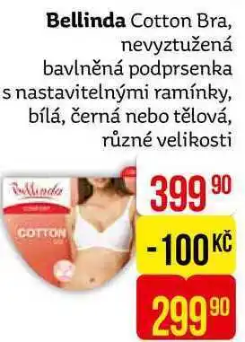 Teta Bellinda cotton bra, nevyztužená bavlněná podprsenka s nastavitelnými ramínky, bílá, černá nebo tělová, různé velikosti nabídka