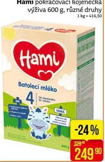Teta Hami pokračovaci kojenecká výživa 600 g, různé druhy nabídka