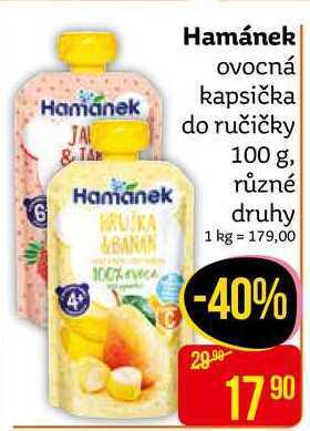 Teta Hamánek ovocná kapsička do ručičky 100 g, různé druhy nabídka