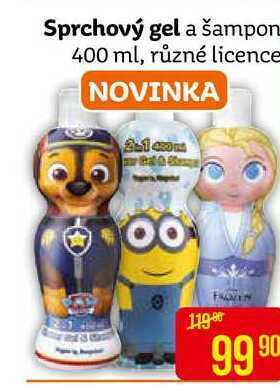 Teta Sprchový gel a šampon 400 ml, různé licence nabídka