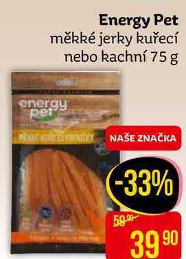 Teta Energy pet měkké jerky kuřecí nebo kachní 75 g nabídka